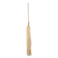 Pompon en perles de bois - Naturel