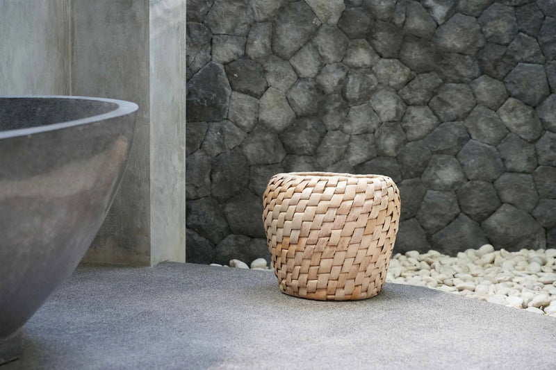 The Chidi Basket in palm leaf — handmade luxury storage basket curated by Laiyahome — view 2