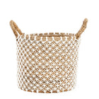 Cesto em macramé com ponto cruzado - M
