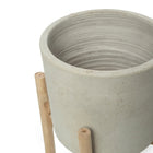 The Chalk Low - Concrete Natural - S in terracotta — handmade luxury planter curated by Laiyahome — view 2