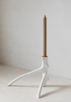 The Triple Twig Candle Holder - White – wood tea light holder in white – product view 2