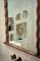 The Papua Shell Disc on Stand - White - M in iron — handmade luxury standing decoration curated by Laiyahome — view 2
