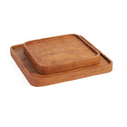 The Teak Square Plate - Natural - XS in wood — handmade luxury dinner plate curated by Laiyahome — view 2