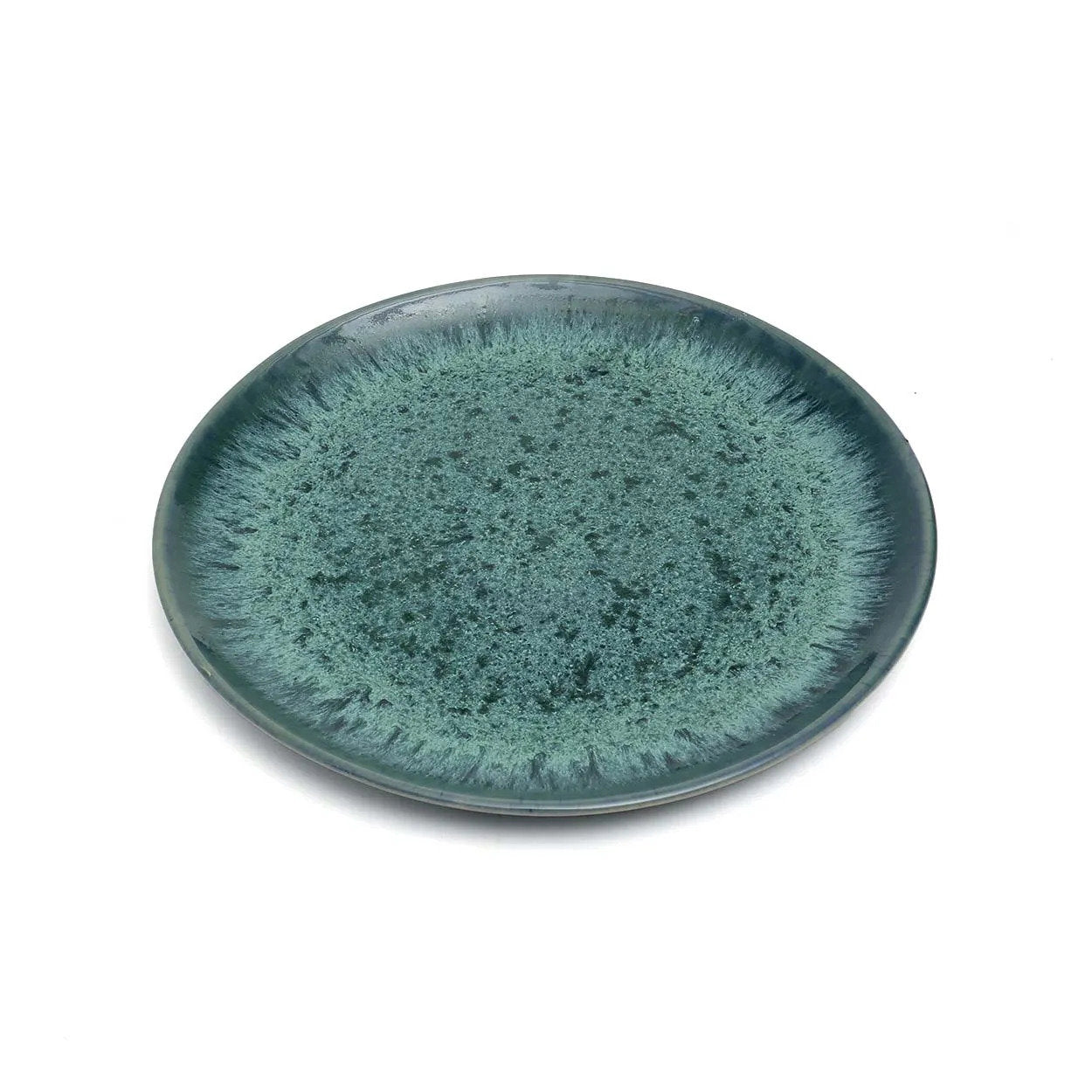 The Aqua Salad Plate – stoneware dinner plate – product view 1