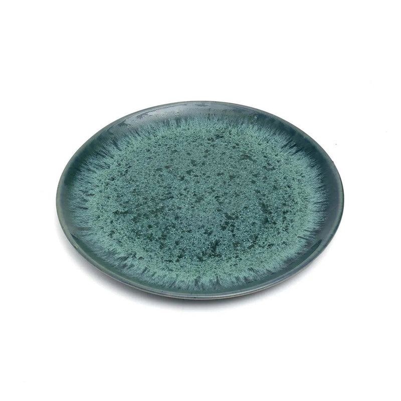 The Aqua Salad Plate – stoneware dinner plate – product view 1