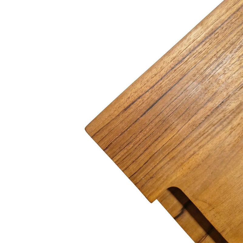 The Teak Serving Plate - Natural in wood — handmade luxury serving plate curated by Laiyahome — view 2