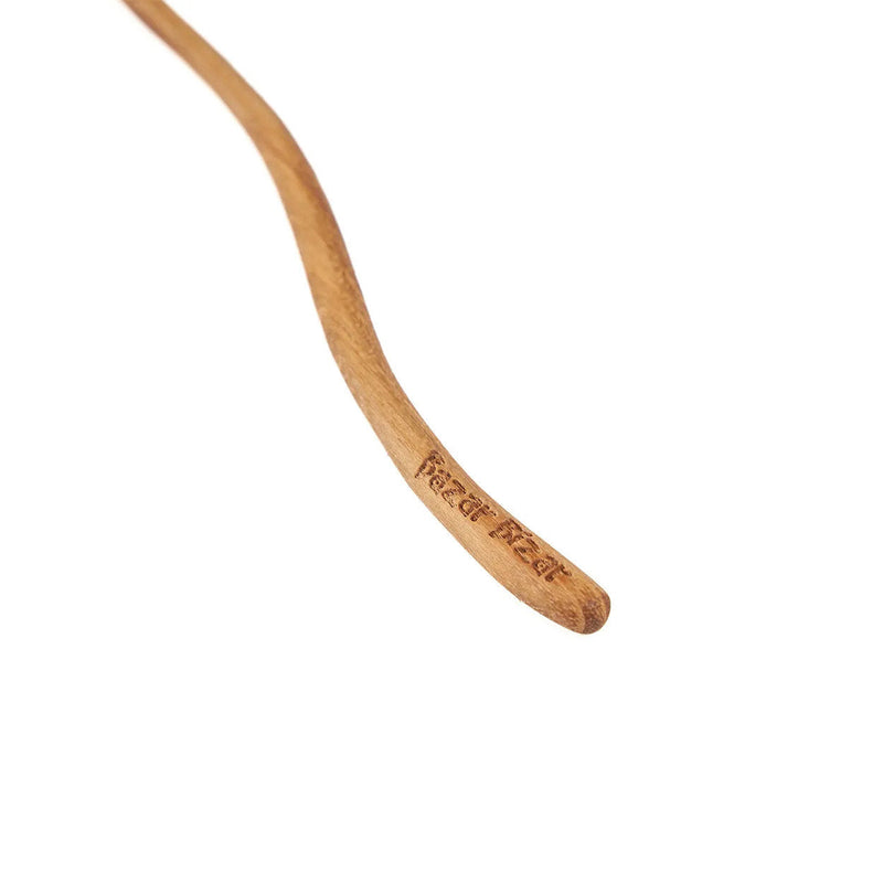 The Teak Root ZigZag Dosage Spoon in wood — handmade luxury serving spoon curated by Laiyahome — view 2