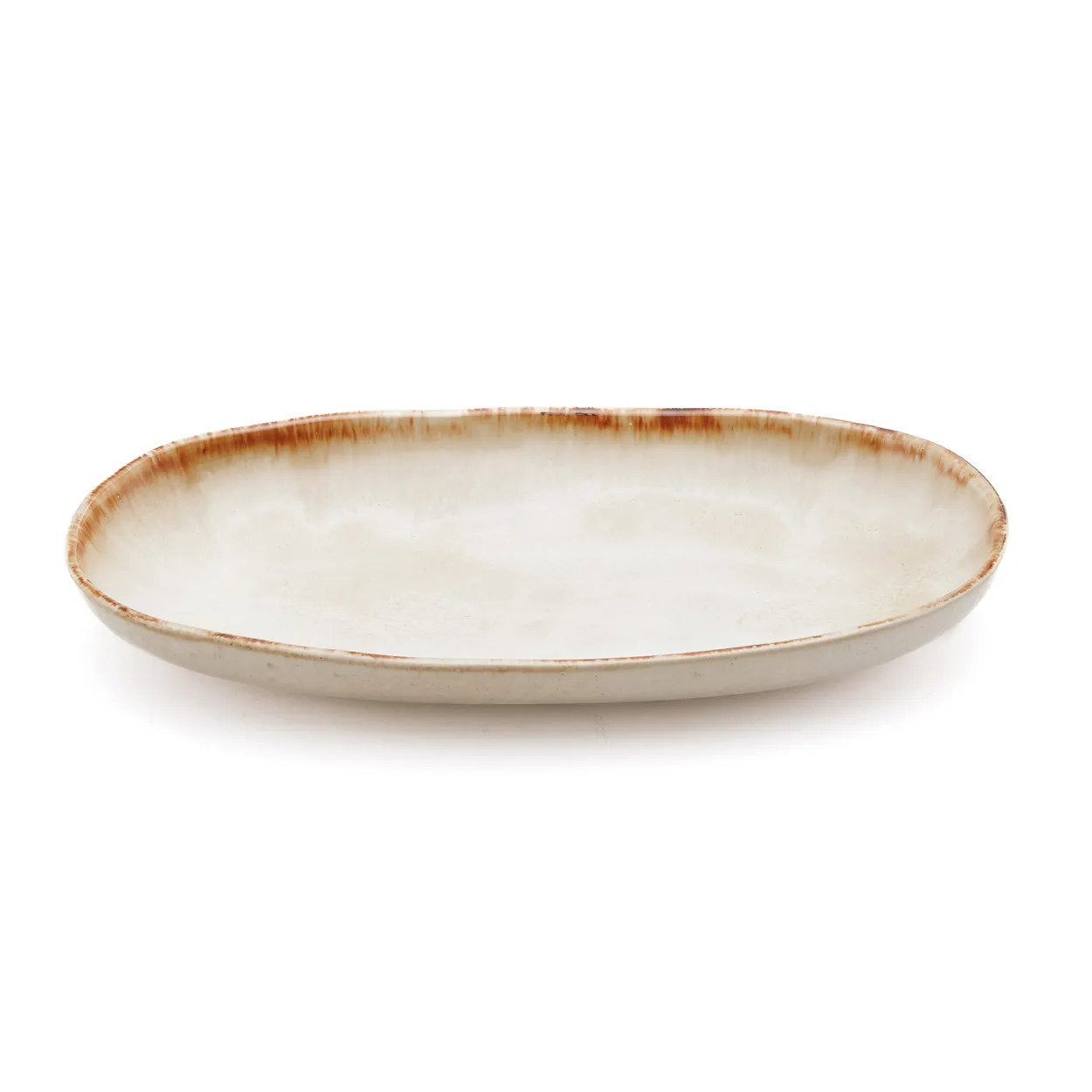 The Cascais Oval Plate - M – stoneware dinner plate – product view 1