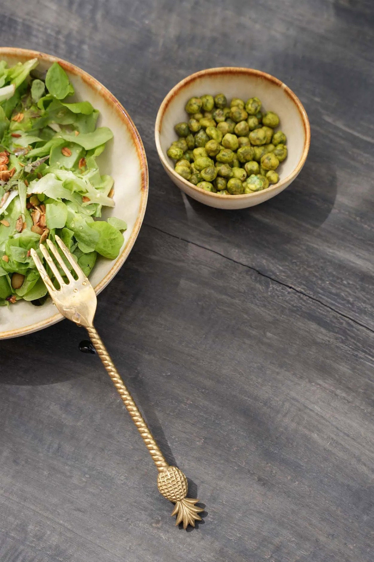 The Pineapple Fork - Gold in brass — handmade luxury table fork curated by Laiyahome — view 2