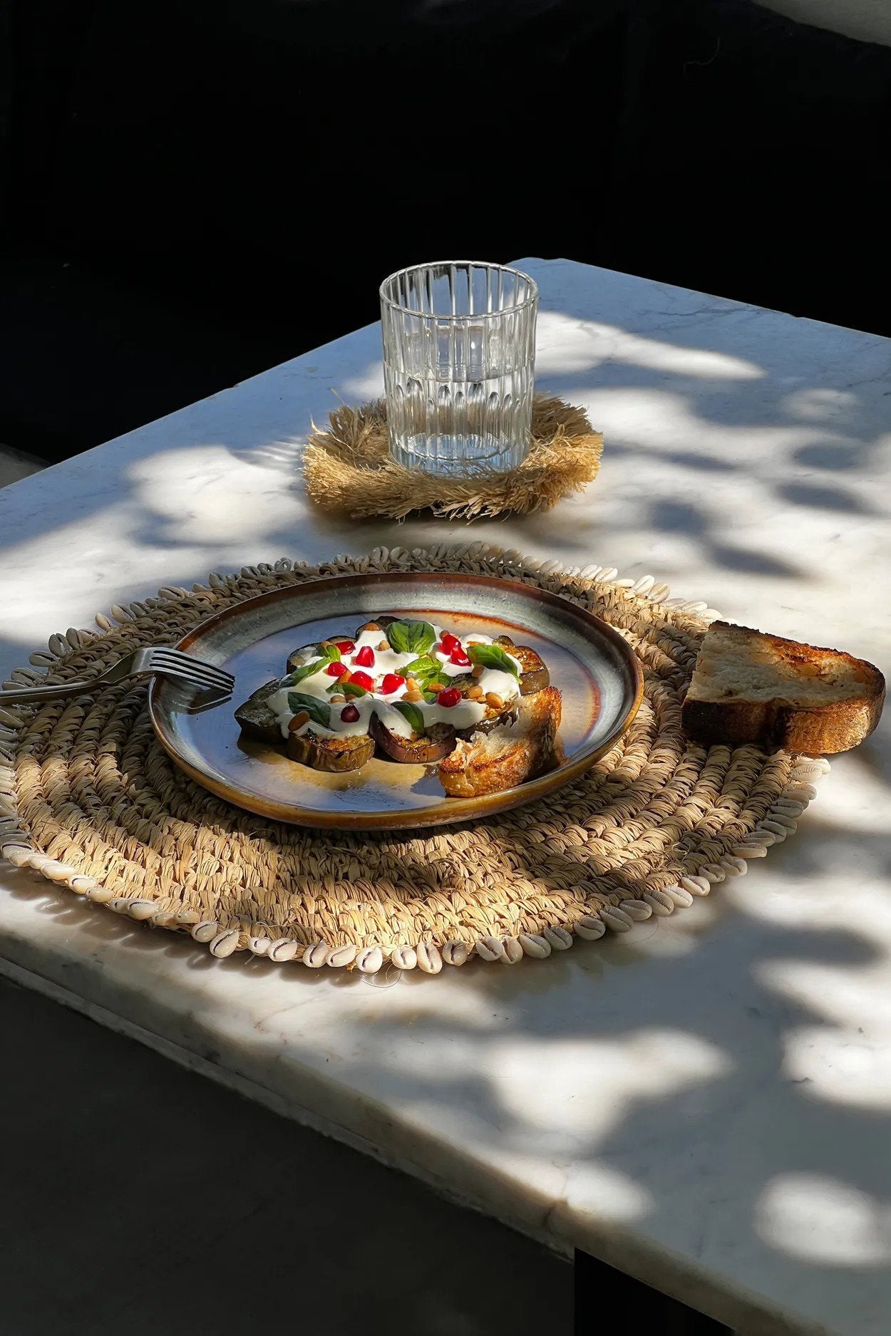The Raffia Shell Placemat - Natural in raffia — handmade luxury placemat curated by Laiyahome — view 2