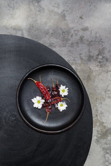 The Burned Classic Plate - Black - M in terracotta — handmade luxury dinner plate curated by Laiyahome — view 2