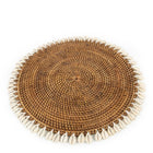 The Colonial Shell Placemat - Natural Brown – rattan placemat in natural brown – product view 1