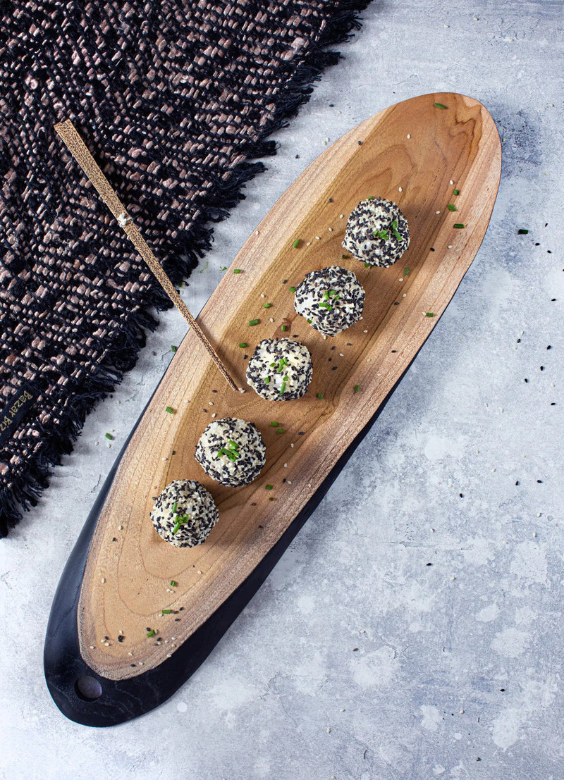 The Bondi Tapas Plate - L in wood — handmade luxury serving plate curated by Laiyahome — view 2
