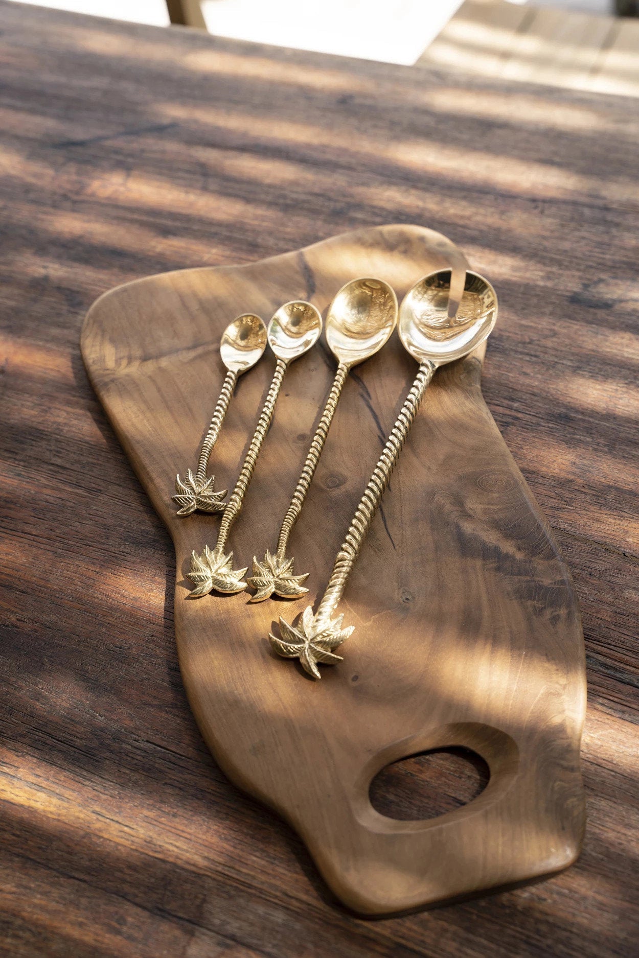The Palm Tree Spoon - Gold in brass — handmade luxury table spoon curated by Laiyahome — view 2