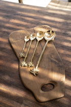 The Palm Tree Long Spoon - Gold in brass — handmade luxury coffee spoon curated by Laiyahome — view 2