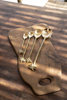The Palm Tree Long Spoon - Gold in brass — handmade luxury coffee spoon curated by Laiyahome — view 2