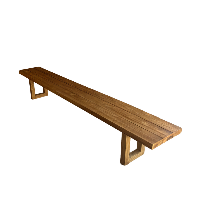Bench With Square Foot - Natural - 280 – wood bench in natural – product view 1