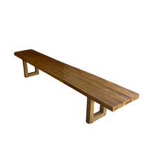 Bench With Square Foot - Natural - 220 – wood bench in natural – product view 1