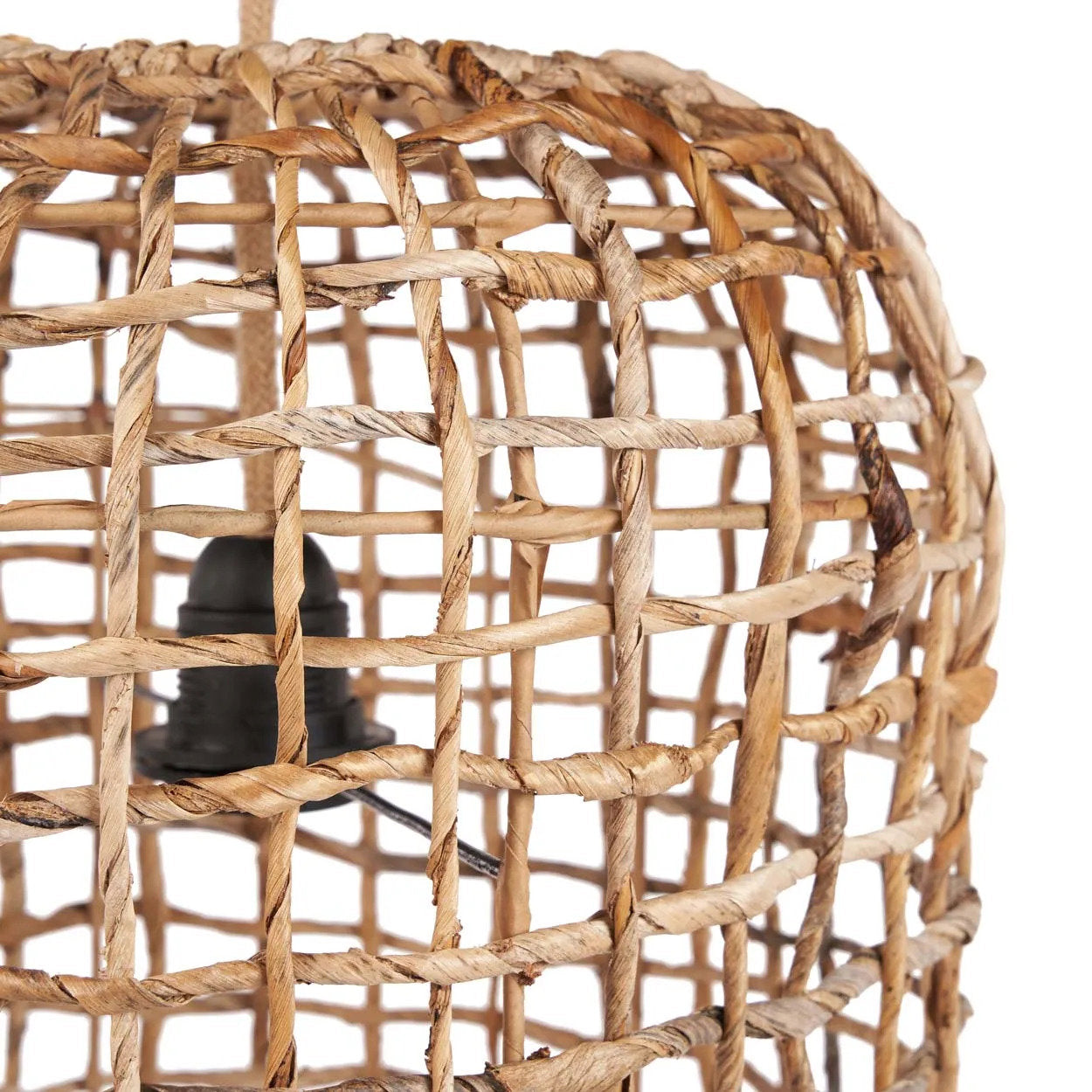 The Kuso Pendant - Natural - M in palm leaf — handmade luxury pendant lamp curated by Laiyahome — view 2