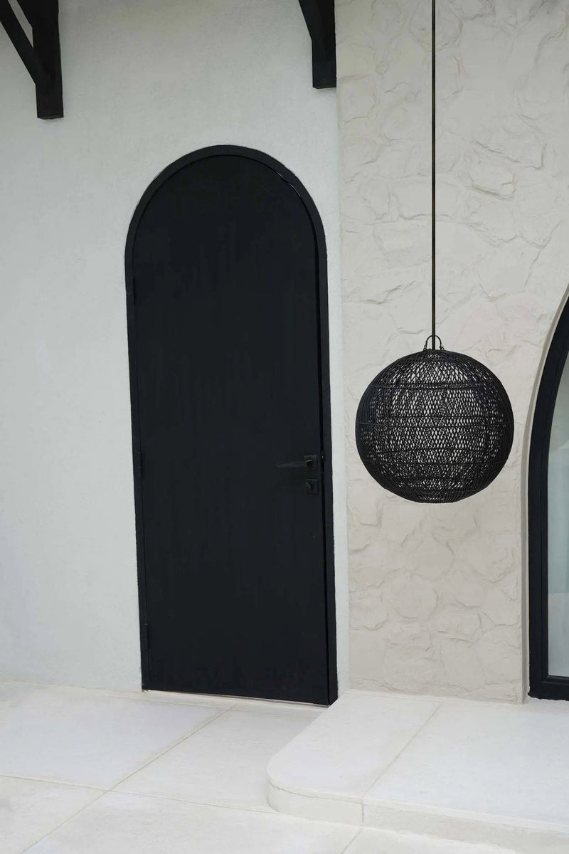 The Bubble Pendant - Black - M in rattan — handmade luxury pendant lamp curated by Laiyahome — view 2