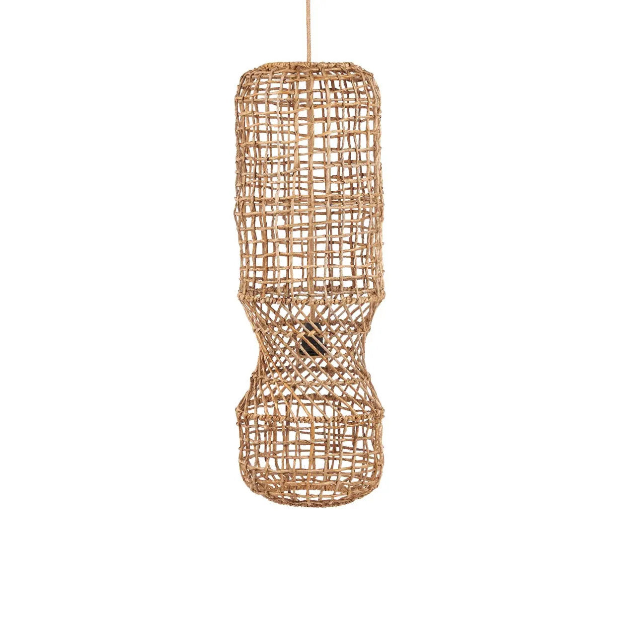The GuanYin Pendant - Natural - L in palm leaf — handmade luxury pendant lamp curated by Laiyahome