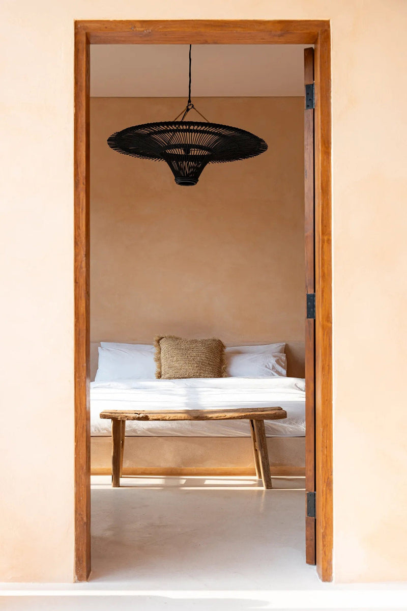 The Sky Pendant - Black - XL in rattan — handmade luxury pendant lamp curated by Laiyahome — view 2