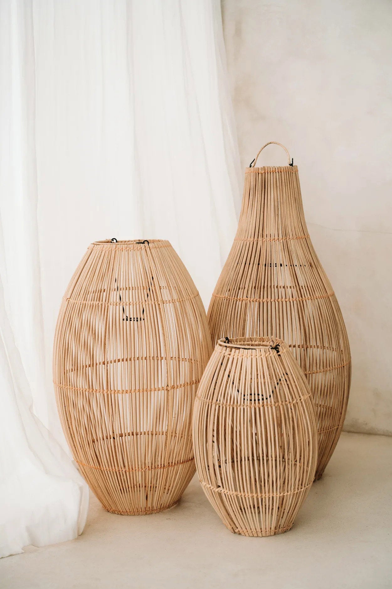 The Zuri Pendant - Natural - S in rattan — handmade luxury pendant lamp curated by Laiyahome — view 2
