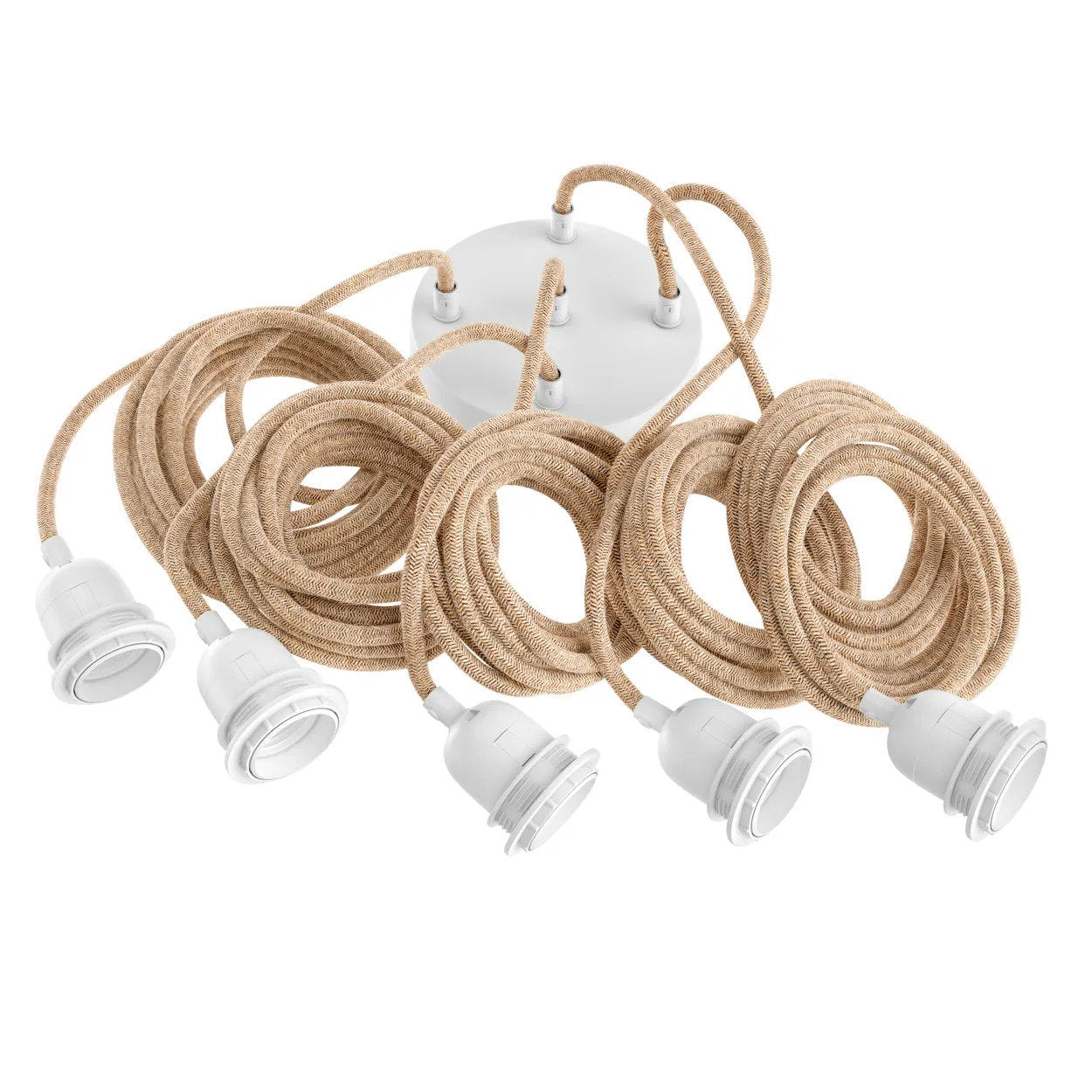 Fitting Lamps Ceiling - Natural White - 5 Fittings in cotton — handmade luxury ceiling light curated by Laiyahome