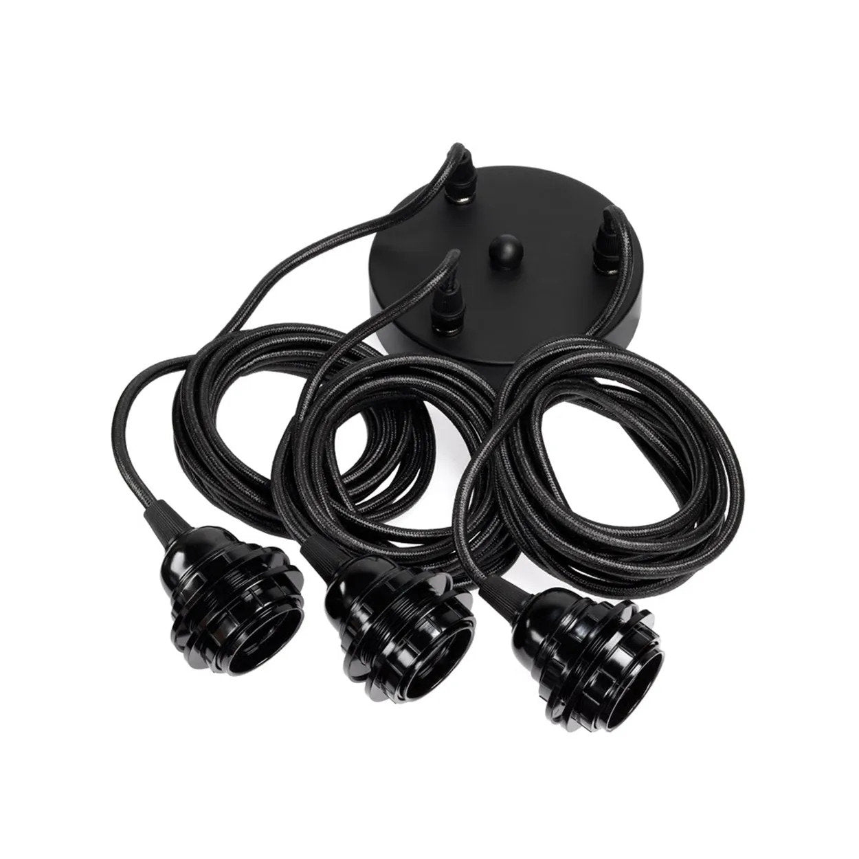 Fitting Lamps Ceiling - Black - 3 Fittings in cotton — handmade luxury ceiling light curated by Laiyahome