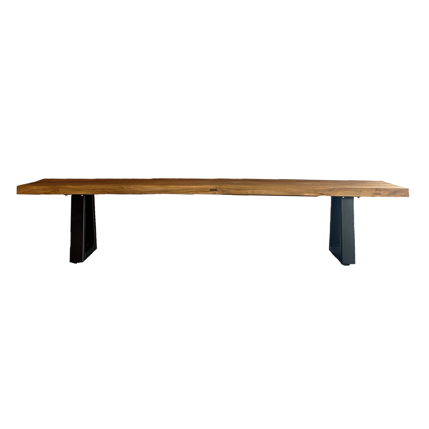 Bench With Iron Legs - Natural - 280 – wood bench in natural – product view 2