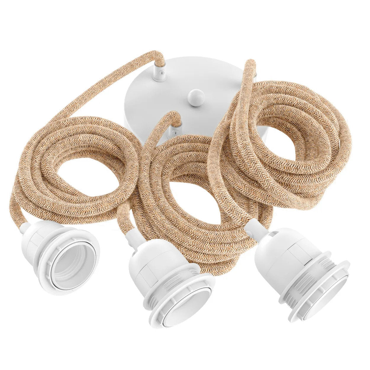 Fitting Lamps Ceiling - Natural White - 3 Fittings in cotton — handmade luxury ceiling light curated by Laiyahome