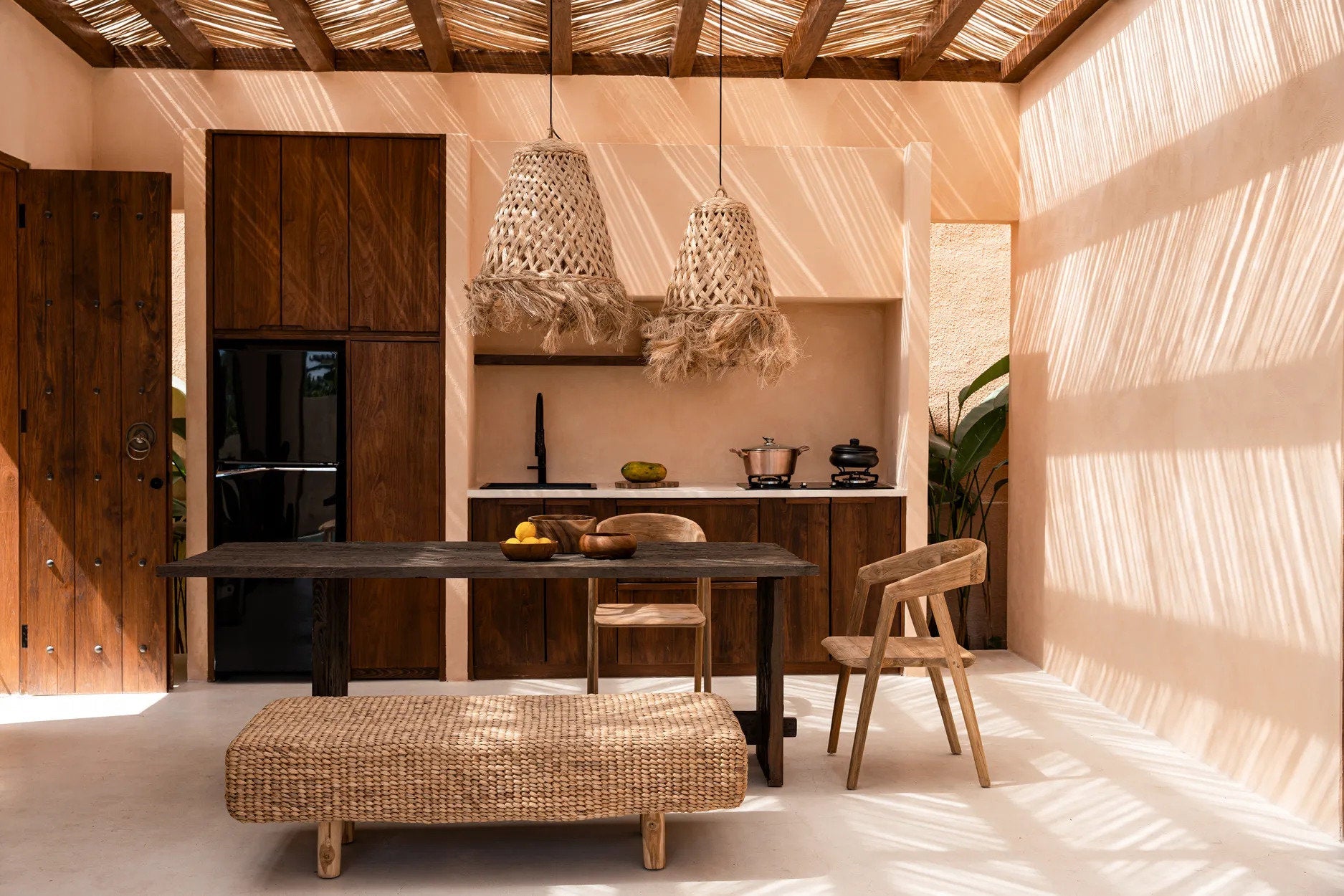 The Abaca Jelly Fish Pendant - Natural - S in grass — handmade luxury pendant lamp curated by Laiyahome — view 2