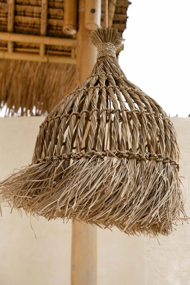 The Guagua Pendant - Natural - L in grass — handmade luxury pendant lamp curated by Laiyahome — view 2