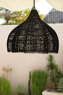 The Whipped Pendant - Black - M in rattan — handmade luxury pendant lamp curated by Laiyahome — view 2