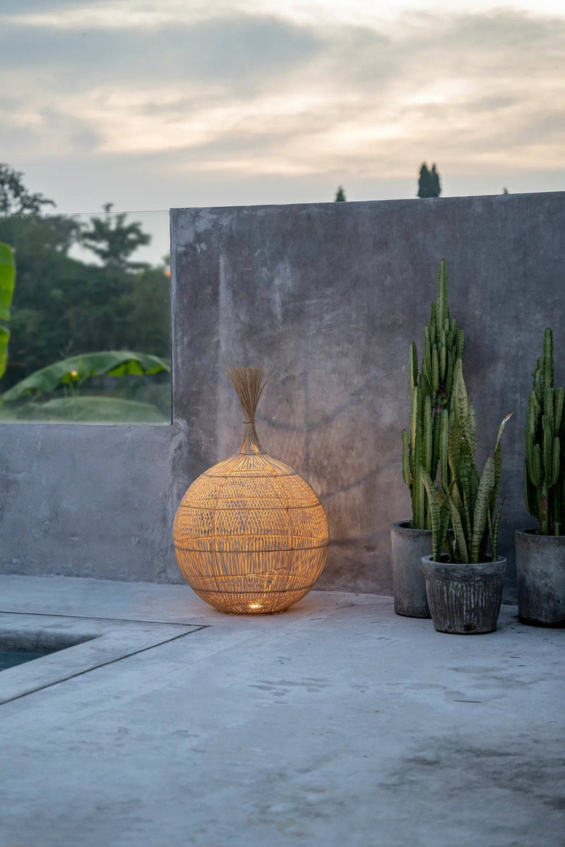 The Wonton Floor Lamp - Pendant - Natural in rattan — handmade luxury floor lamp curated by Laiyahome — view 2