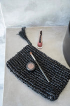 The Raffia Clutch - Black - S – raffia clutch in black – product view 2