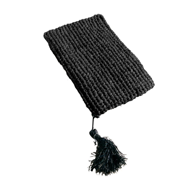 The Raffia Clutch - Black - S – raffia clutch in black – product view 1