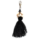 The Cowrie Tassel Keychain - Black in cotton — handmade luxury keychain curated by Laiyahome