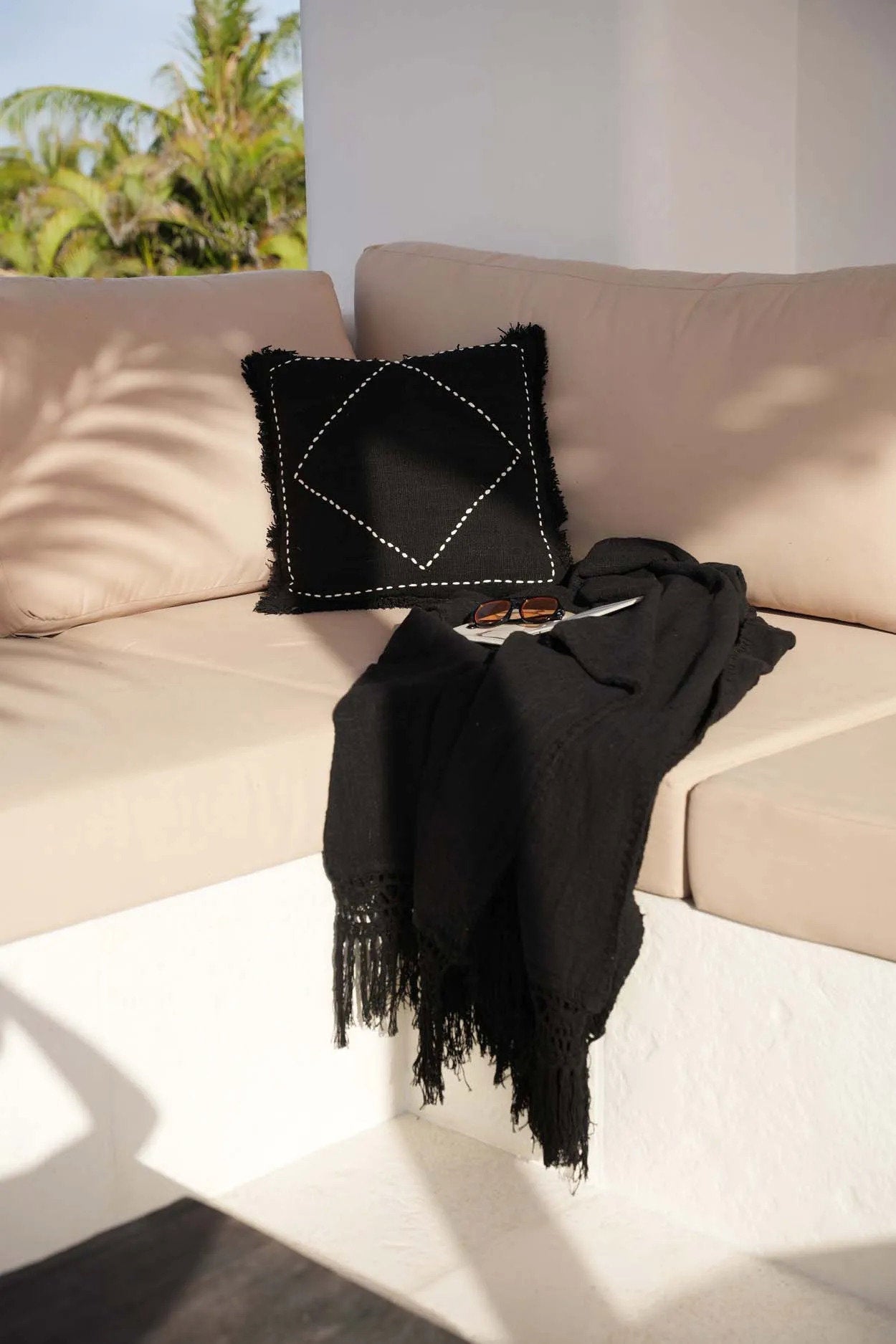 Housse de coussin Kasbah - Noir et blanc