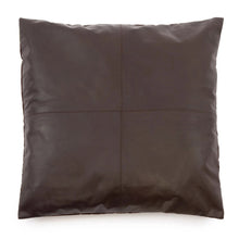 Capa de almofada em pele com quatro painéis - Chocolate - 60x60