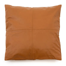 Housse de coussin en cuir à quatre panneaux - Camel - 60x60