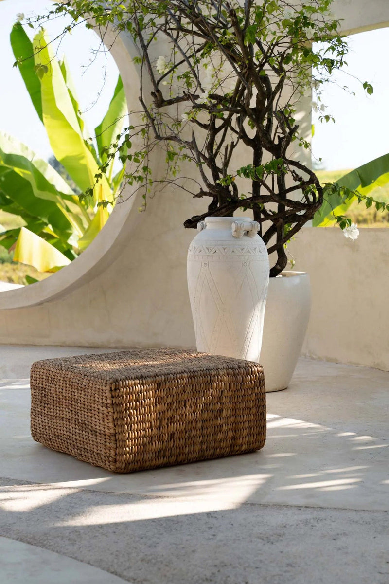 The Hyacinth Pouffe Square - Natural - M in seagrass — handmade luxury ottoman curated by Laiyahome — view 2