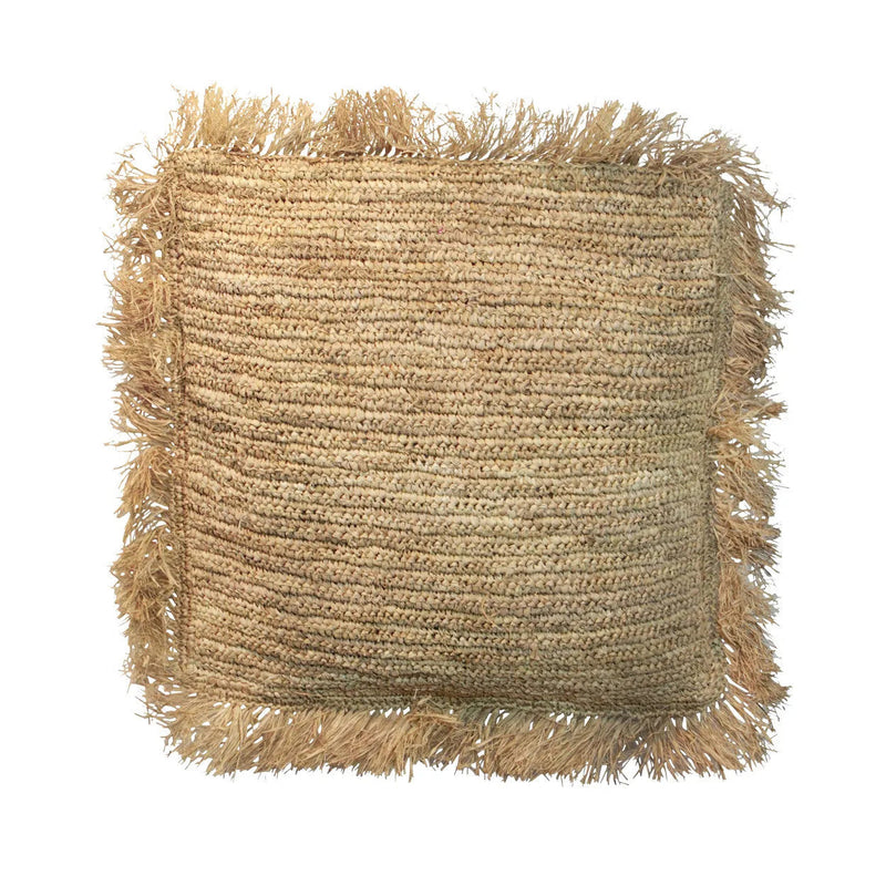 Capa de almofada quadrada em ráfia - Natural - 60x60