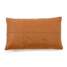 Housse de coussin en cuir six panneaux - Camel - 30x50