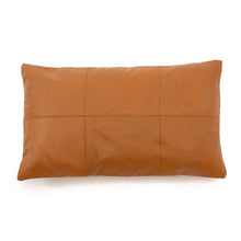 Housse de coussin en cuir six panneaux - Camel - 30x50
