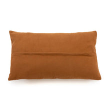 Housse de coussin en cuir six panneaux - Camel - 30x50