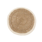 Tapete redondo em junco marinho e algodão - Branco Natural - 100