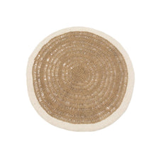 Tapete redondo em junco marinho e algodão - Branco Natural - 100