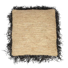 Capa de almofada quadrada em ráfia - Preto natural - 60x60
