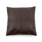 Housse de coussin en cuir à quatre panneaux - Chocolat - 40 x 40